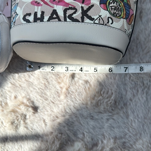 FOXLOVER Fabric Bucket Crossbody Bags, Small, Graffiti - Picture 6 of 13